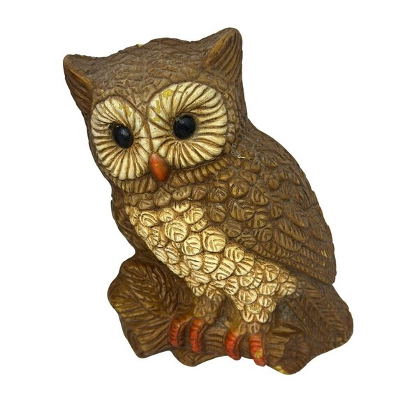VTG HOMCO Owl Wall Plaques – Set of 2, Foam Brown & Cream, MCM Retro 5"x7" - Picture 3 of 10